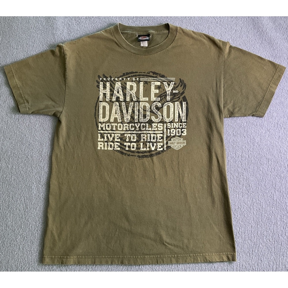 Harley Davidson Motorcycles Oliver Green Men's T-Shirt Orlando Florida